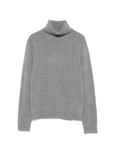 Iblues Roll-neck Knitted Sweater In Gray