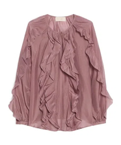 Iblues Ruffled Shirt In Brown