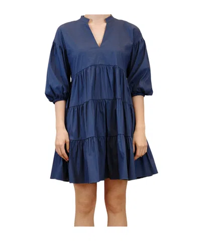 Iblues Ruffled Short Dress In Blue