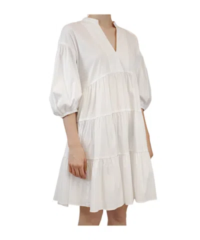 Iblues Ruffled Short Dress In White
