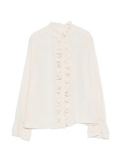 Iblues Ruffled-detail Long-sleeve Blouse In Neutral