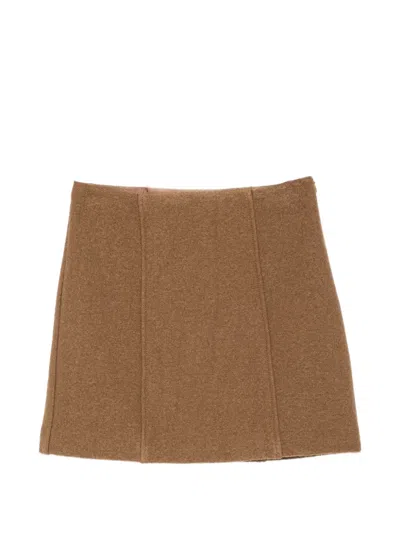 Iblues Seam-detail Mini Skirt In Brown