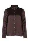 Iblues I Blues Satin Button Up Shirt In 006