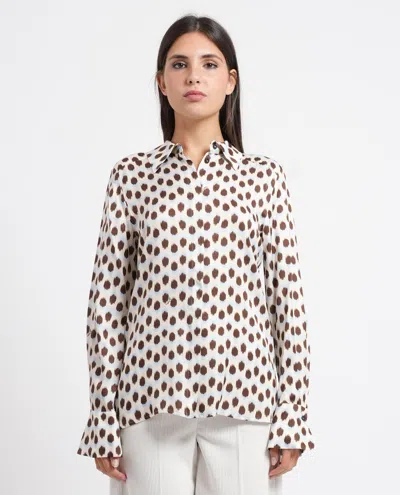 Iblues Abstract-print Long-sleeve Shirt In Gray