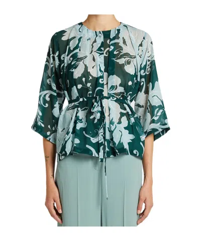 Iblues Short Sleeve Blouse In Green