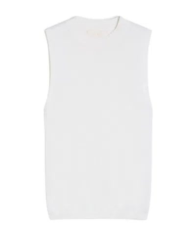 Iblues Simple Blended Vest In White