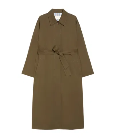 Iblues Straight-fit Trench Coat In Green