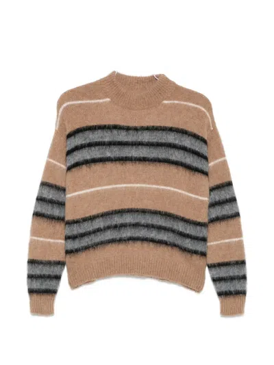 Iblues Striped High-neck Sweater In Multi