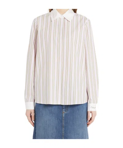 Iblues Striped Pattern Shirt In Gray
