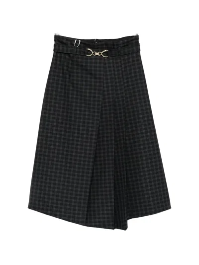 Iblues Tartan Pleated Skirt In Multi