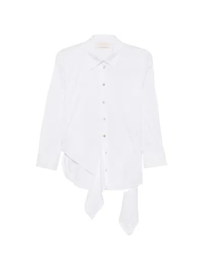 Iblues Tie-waist Button-down Shirt In White