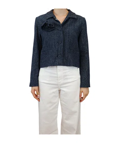 Iblues Tweed Casual Jacket In Blue