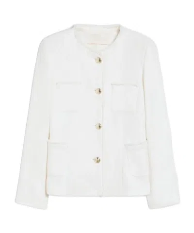 Iblues Tweed Casual Jacket In White