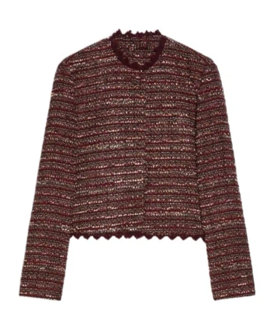 Iblues Tweed Jacket In Brown