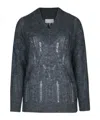 Iblues V-neck Pointelle-knit Sweater In Black