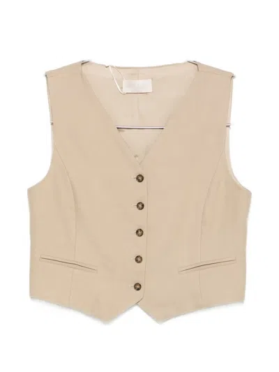Iblues V-neck Button-up Waistcoat In Neutral