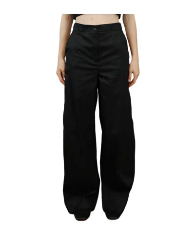 Iblues Wide-leg Casual Pants In Black