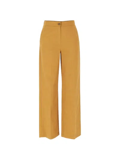 Iblues Wide-leg Plazzo Pants In Yellow