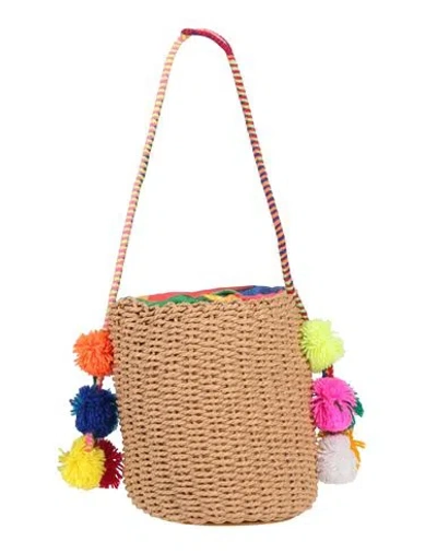 Ibo-maraca Woman Shoulder Bag Sand Size - Straw In Beige