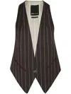 Ibrigu Contrast Back Wool Waistcoat In Brown