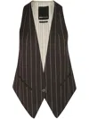 Ibrigu Contrast Back Wool Waistcoat In Brown