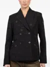 Ibrigu Double-breasted Button Blazer In Brown