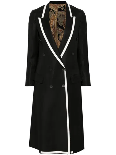 Ibrigu Contrast Back And Details Vintage Foulard Raincoat In Black