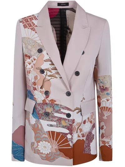 Ibrigu Double Breasted "komon" Kimono Jacket In Multi