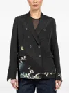 花卉印花双排扣西装夹克