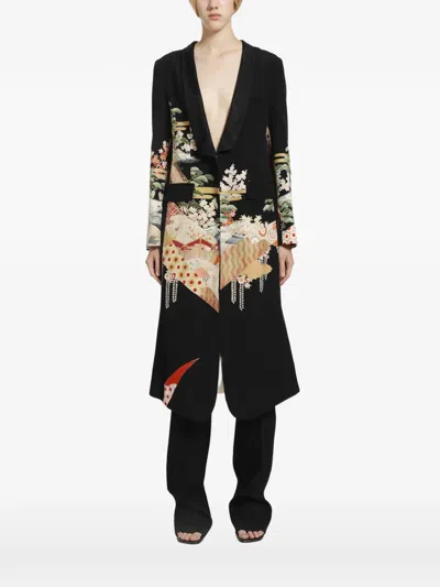Ibrigu Floral-print Kimono Coat In Animal Print