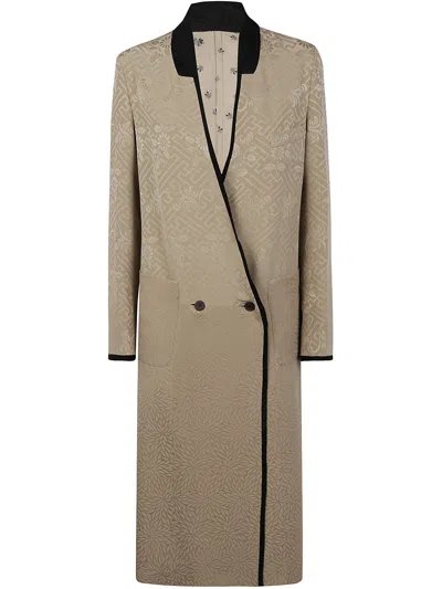 Ibrigu Foulard Printed Long Belted Jacket Clothing In Multicolour