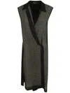 IBRIGU FOULARD SLEVELESS WRAPPED DRESS,11IB.DRESS301