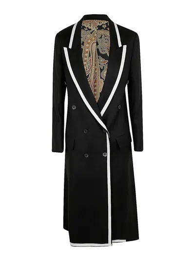 Ibrigu Contrast Back And Details Vintage Foulard Raincoat In Black