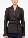 Ibrigu Geometric-print Belted Jacket In Multi