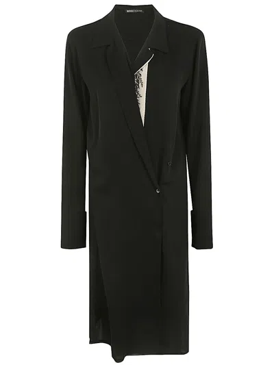 Ibrigu Georgette Wrapped Dress In Black