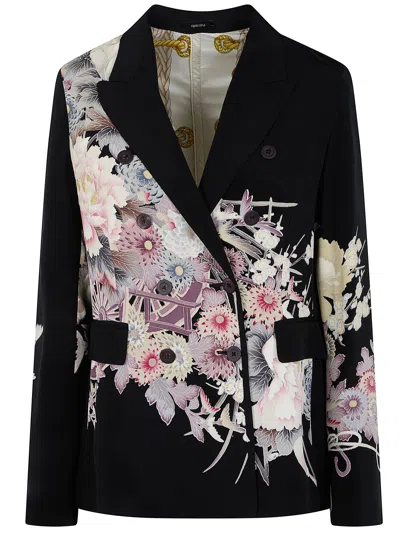 Ibrigu Floral-print Double-breasted Blazer In Multi
