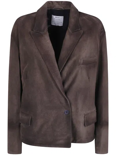 Ibrigu Jacket Suede "embroidered And Printed" In Brown