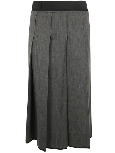 Ibrigu Kimono Boucle Wool Skirt In Multicolour