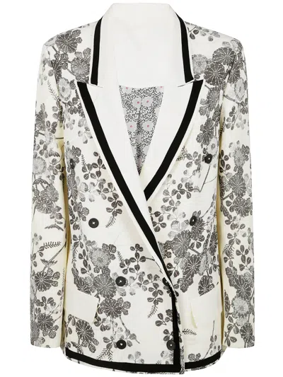 Ibrigu Kimono Printed Double Breast Jacket Clothing In Multicolour