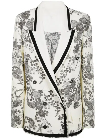 Ibrigu Kimono Printed Double Breast Jacket Clothing In Multicolour