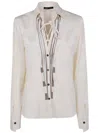 Ibrigu Kimono Shirt With Ruffles In Neutral