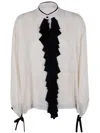 Ibrigu Kimono Shirt With Ruffles Clothing In White