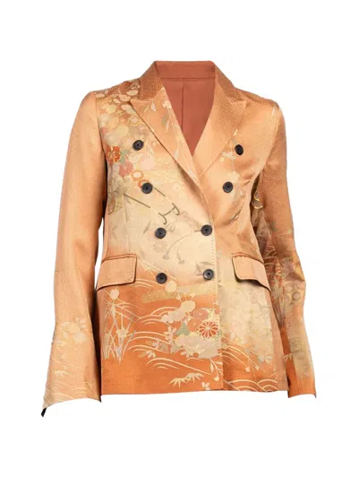 Ibrigu Komon Floral-print Blazer In Gold