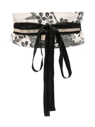 Ibrigu Obi Embroidered Belt Accessories In Black