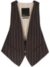 Ibrigu Contrast Back Wool Waistcoat In Brown