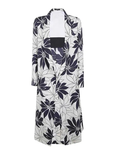 Ibrigu Printed Silk Overcoat In Multicolour