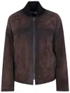 Ibrigu Reversible Leather Bomber Jacket Clothing In Brown