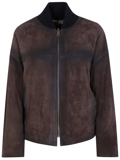 IBRIGU IBRIGU REVERSIBLE LEATHER BOMBER JACKET