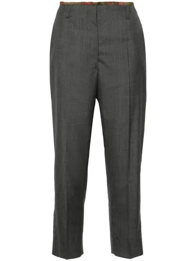 Ibrigu Pinstriped Tailored Trousers In Gray