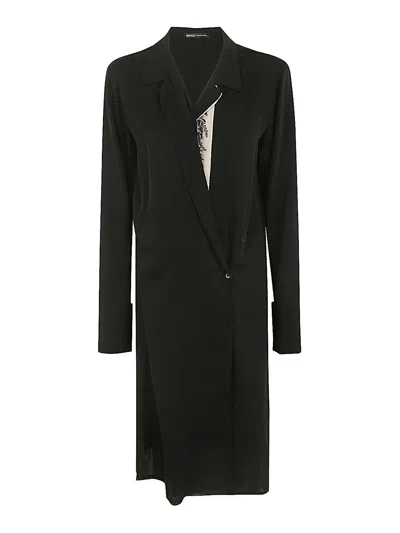 Ibrigu Georgette Wrapped Dress In Black